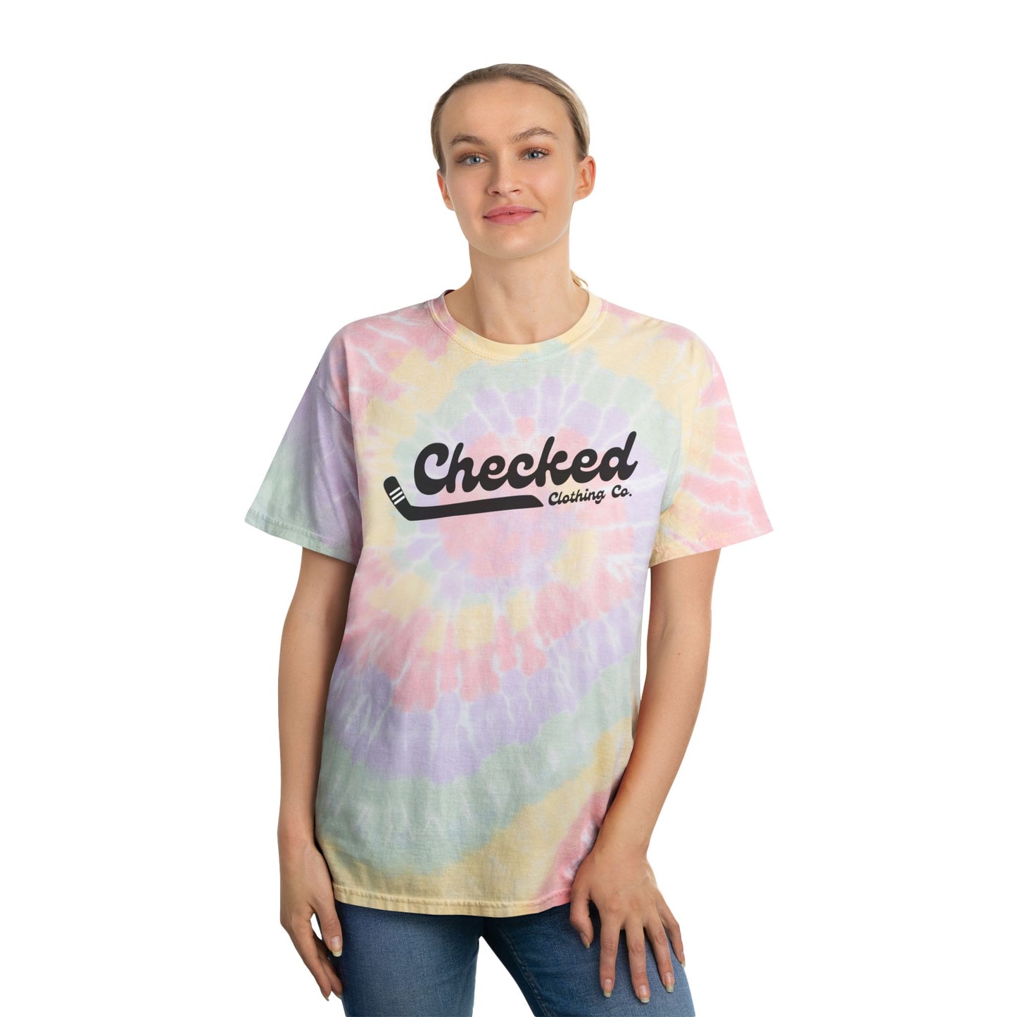 Checked Tie-Dye Tee