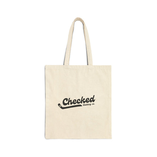 Checked Canvas Tote Bag